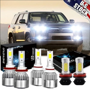 Combo de 6 bombillas LED para Toyota 4Runner 2010-2020 luz antiniebla de haz alto - Imagen 1 de 18