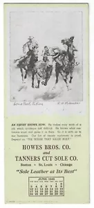 Blotter - Tanners Cut Sole Co. Leather - Cowboy Rustlers - June 1945 Calendar - Picture 1 of 2