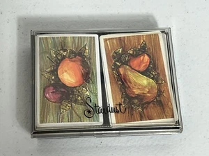 Vintage 1960’s Stardust Dual Deck Fruit Playing Cards Complete with Case MCM - Picture 1 of 9