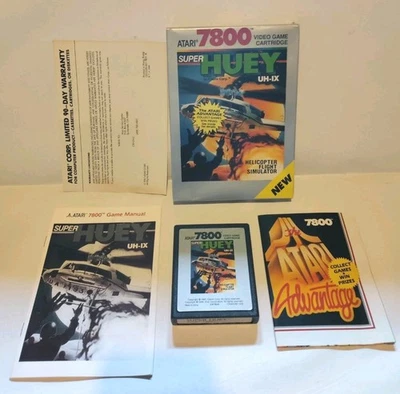 Vintage Super Huey UH-IX Atari 7800  Complete In Box, Clean! Has Registration - Image 1 of 4