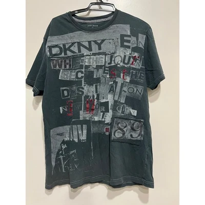 DKNY Unisex Graffiti graphic Cotton Short Sleeves Grunge whimsigoth Tee Shirt -L - Image 1 of 4