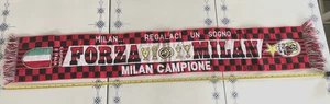 AC Milan Forza Milan Fußball Football Schal Vintage 90er Campione Italy rot schwarz - Bild 1 von 10