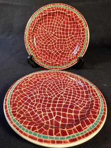 Pier 1 Imports Mosaik Früchtetee / Kaffeetasse & Untertasse, Italien, 2 Sets - Bild 1 von 3