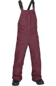Volcom Burgundy Boys Barkley Insulated Winter Ski Snowboard Overall Bibs XS - Picture 1 of 6