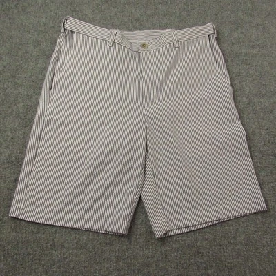 Haggar Shorts Mens 34 Seersucker Striped Classic Lightweight Polyester Summer - Image 1 of 4