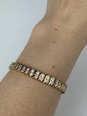 Brazalete Tenis De Colección Dee Berkley Plata Esterlina Oro Vermeil Circonita Circonita DBJ Foto 1 de 4