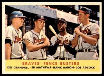 1958 Topps Fence Busters Mathews/Aaron #351 NM-MT or BETTER - Image 1 of 2