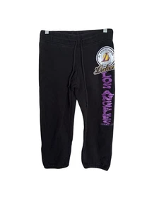 Vintage Los Angeles Lakers Graphic Sweatpants Nba Basketball Black Purple - Picture 1 of 4