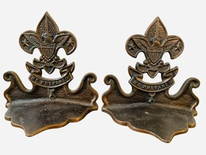 Vintage Boy Scouts Of America Be Prepared Adler Buchstützen Set - Bild 1 von 4