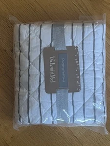 New In Pkg The Land Of Nod Grey Stripe Excursion Changing Pad Cover - Picture 1 of 2