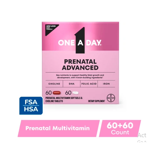 Multivitamínico prenatal avanzado One A Day con colina 60+60 quilates (exp 30 de noviembre de 2025) Foto 1 de 1