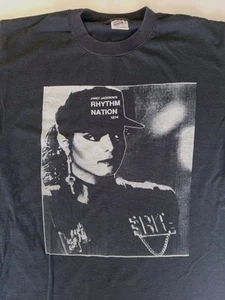 Vtg 90's 1990 Janet  Jackson Rhythm Nation Tour T Shirt 1814 VGC Sz LG Pop RnB  - Picture 1 of 8