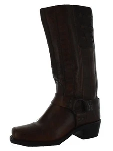 $690 Frye Womens Harness Americana Tall Boot Shoes, Tan, US 6.5 - Foto 1 di 6