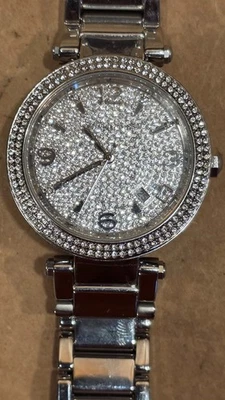 New (Not Working) Michael Kors Parker Pave MK6509 Watch Retail $325 Not Working - Image 1 of 4