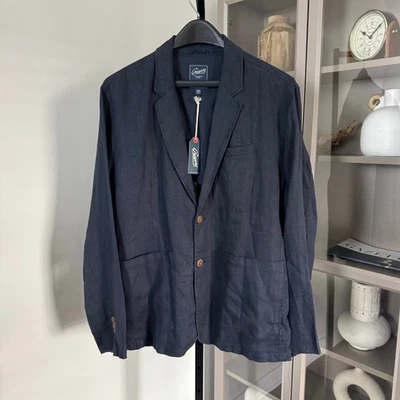 Grayers Bal Harbour Washed Linen Navy Blazer XL NEW Single Breasted Sport Coat - Image 1 of 4