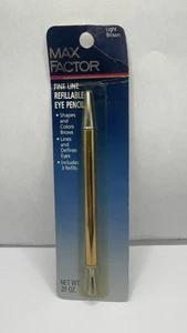 Vintage Max Factor Fine Line Gold Metal Automatic Fine Eye Pencil NEU Hellbraun - Bild 1 von 2