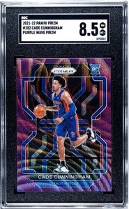 Cade Cunningham 2021-22 Prizm Purple Wave SGC 8.5 #282 RC Detroit Kolben - Bild 1 von 2
