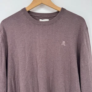 Scalpers Mens XL Purple Crew Neck Long Sleeve Sweater Skull Logo - Picture 1 of 5