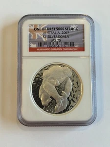 2007 Australia Australian Koala Silver Dollar $1 NGC MS 70 * ONE OF FIRST 5000! - Picture 1 of 2