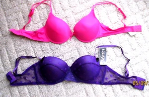 HH DAMEN BH'S SET 2 GR 36C MERCI & NATIVE. Rosa / Lila Neu mit Etikett - Bild 1 von 2