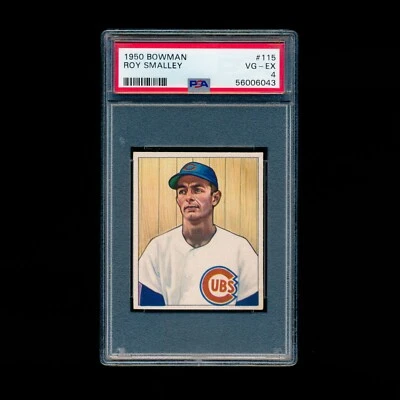 Roy Smalley 1950 Bowman Set Break #115 Muito Bom-Ex PSA 4 - FILHOTES COR DESLUMBRANTE! - Imagem 1 de 2