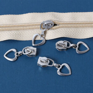 10pcs 5# Heart Shape Zipper Sliders Repair Kits Garment Bag Sewing Accessories