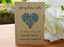 40 Funeral Favour Personalised Seed Packets Memorial| Forget Me-not (with seeds)