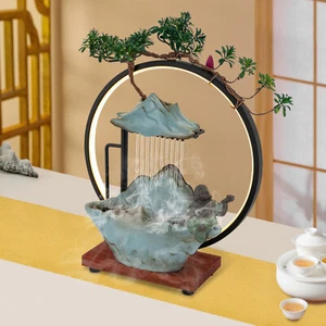 Indoor waterfall Fountain Tabletop Fountain W/ Lights Waterfall Decor W/Pump 10W - Picture 1 of 12