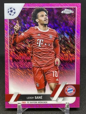 Leroy Sane 2022-23 Topps Chrome UEFA BAYERN MUNCHEN Pink Shimmer /250 - Image 1 of 2