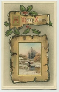 Antike Postkarten - A Merry Xmas Weihnachten Davidson Bros Germany Serie 1400 x - Bild 1 von 2
