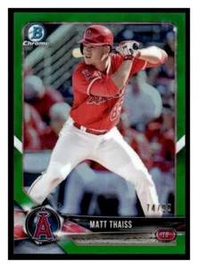 2018 Bowman #BCP61 Matt Thaiss Chrome Prospects Green Refractor #/99 - Picture 1 of 2