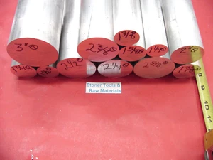 12 Piece ALUMINUM SOLID ROUND ASSORTMENT 1-1/4" to 3" 6061 Bar Combo Pack #31.88 - Picture 1 of 1