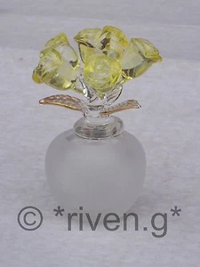 ROSES@ x 6 @Frosted VASE@LOVE GIFT@22Ct Gold@YELLOW VALENTINE BOUQUET@LOVE BUNCH - Picture 1 of 12
