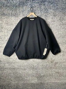 Adidas Fear of God Athletics Fleece Crewneck Sweatshirt Noir Large IS8706 - Picture 1 of 11