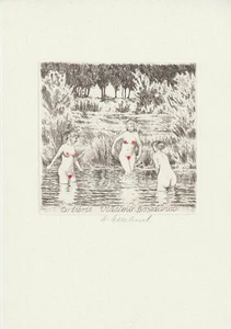 Original vintage erotic copper engravining Exlibris Art Print by ODEHNAL ANTONIN - Picture 1 of 1
