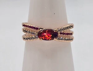 Bomb Party Ring Size 11 RBP6214 The Nicole Ring - Lab Created Ruby Fire Opal - Picture 1 of 5