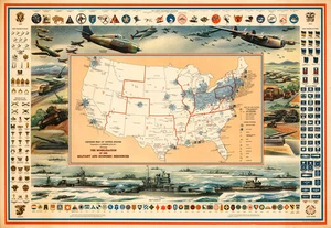 Defense Map of United States-Mobilization 1942 75cm x 51.8cm Quality Art Print - Picture 1 of 1