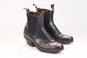 RM Williams Boots, Black Leather, Classic Vintage Cuban Heel, Mens Size 6.5 G WH - Picture 1 of 13