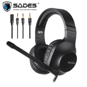 SADES SA721 SPIRITS Gaming Headset Headphones Noise Cancel Mic Xbox PS4 PC BLACK - Picture 1 of 6