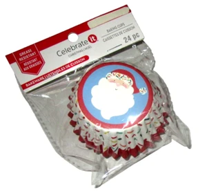 TAZAS PARA HORNEAR NAVIDAD ~SANTA-24 Ct. ~ 3" Diámetro-Resistente a la grasa - Imagen 1 de 1