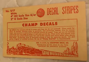 Ho Scale Champ Decals S 17 White Model Train Accessories - Picture 1 of 1
