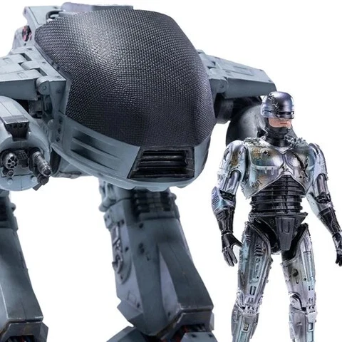 Previews Exclusive NEW * RoboCop ED-209 vs RoboCop Battle Damage * SDCC 1:18 Cover