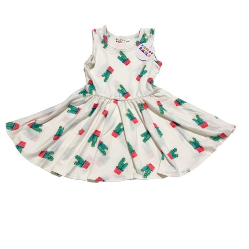 OFF WHITE Abito a pois smile nuovo con etichetta bambina taglia 12 24M bianco sporco cactus tank