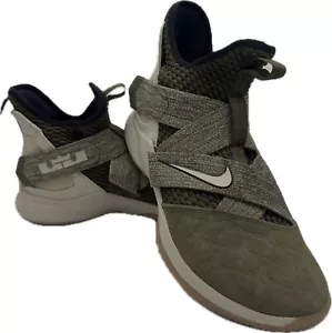 Nike LeBron Soldier 12 Mens Sz 8.5 Olive Green Athletic Sneakers Land N Sea Core - Picture 1 of 7