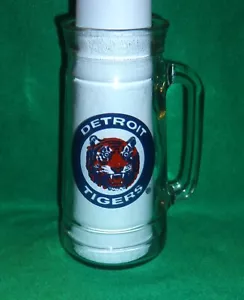 Vintage Detroit Tigers MLB Baseball Glass Beer Stein Mug Cup 7" Tall - Picture 1 of 1