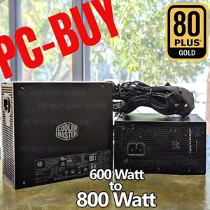 Cooler Master 80 PLUS Gold Efficiency ATX Gaming Power Supply PSU up to 800w - Picture 1 of 19