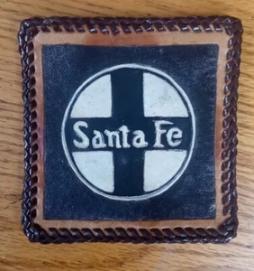 Santa Fe - Leder Eisenbahn Aufnäher 4 x 4 Zoll schneller Versand - Bild 1 von 4