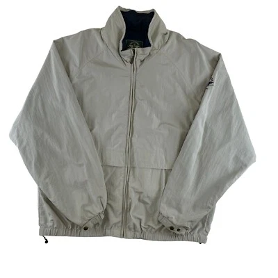 Vintage Dockers Golf  Windbreaker Jacket Mens XL Gray Tan Vented Full Zip Lined - Image 1 of 4