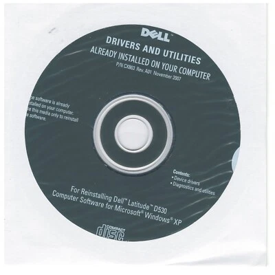 D530 Dell Drivers and Utilities for Reinstalling Dell Latitude Windows  XP New - Image 1 of 2