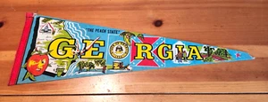 Georgia The Peach State Souvenir Pennant VTG 24" Length - Picture 1 of 7